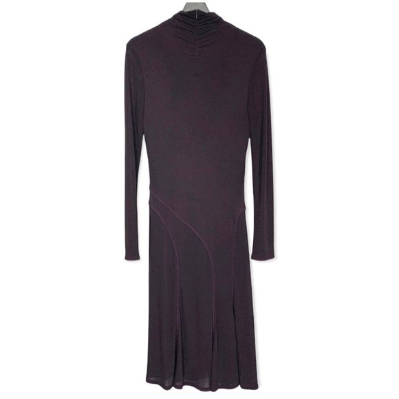 Lida Baday Purple Mock Neck Long Sleeve Dress Large - Picture 4 of 16